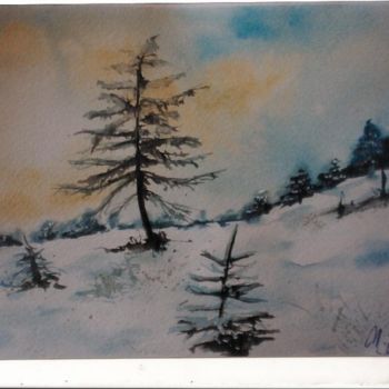 Peinture intitulée "neige" par Mickael Thébault, Œuvre d'art originale