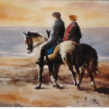 Pittura intitolato "cavaliers" da Mickael Thébault, Opera d'arte originale
