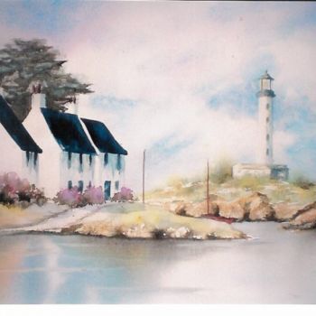 Peinture intitulée "phare breton" par Mickael Thébault, Œuvre d'art originale
