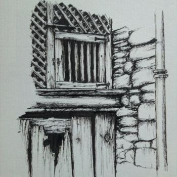 Dessin intitulée "petite porte" par Mickael Thébault, Œuvre d'art originale