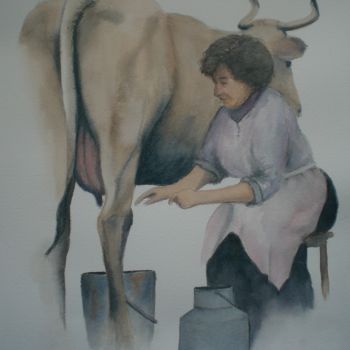Schilderij getiteld "germaine" door Mickael Thébault, Origineel Kunstwerk