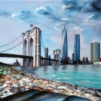 Painting titled "New-York / Brooklyn…" by Mickael Vadin, Original Artwork, Acrylic