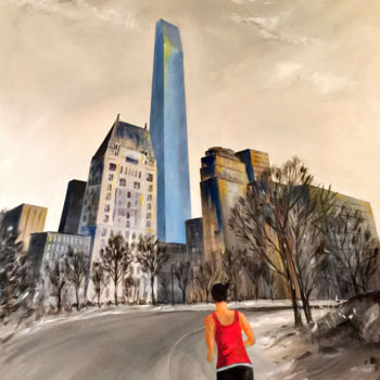 Painting titled "New York / Central…" by Mickael Vadin, Original Artwork, Acrylic