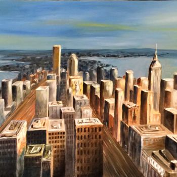 Peinture intitulée "New York / View II" par Mickael Vadin, Œuvre d'art originale, Acrylique