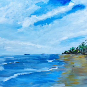 Peinture intitulée "Guyane la plage de…" par Mickael Vadin, Œuvre d'art originale, Acrylique