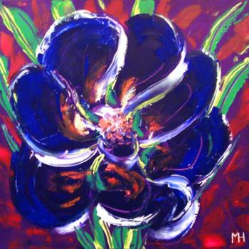 Peinture intitulée "Blue Flower" par Mick Hawkes, Œuvre d'art originale