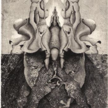 Druckgrafik mit dem Titel "l'homme d'albuquerq…" von Mictorn, Original-Kunstwerk, Gravur