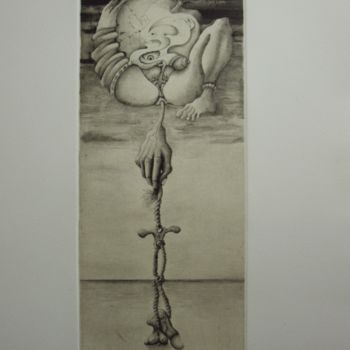 Gravures & estampes intitulée "le dosage" par Mictorn, Œuvre d'art originale, Gravure