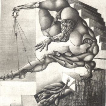 Отпечатки и Гравюры под названием "le piedestal" - Mictorn, Подлинное произведение искусства, гравюра