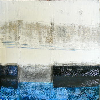 Peinture intitulée "horizon-bleu-oct-no…" par Michèle Genvrin, Œuvre d'art originale