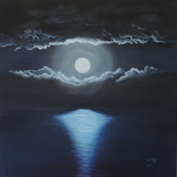 Painting titled "LUMIERE DE LUNE" by Middo, Original Artwork, Acrylic