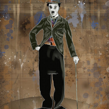 Digital Arts titled "Charlie Chaplin" by Miedo Art In The World, Original Artwork, Digital Painting