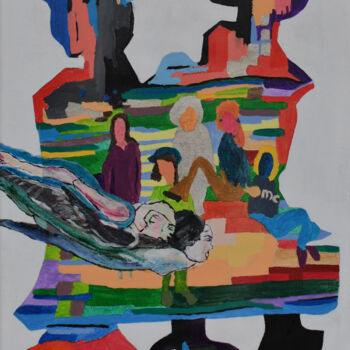 Pittura intitolato "United. Come on, co…" da Mieke Van Os, Opera d'arte originale, Acrilico Montato su Cartone