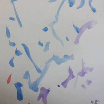 Painting titled "Transmettre" by Miel, Original Artwork, Watercolor