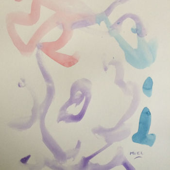 Malerei mit dem Titel "Destinée" von Miel, Original-Kunstwerk, Aquarell