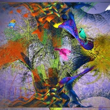 Artes digitais intitulada "Vogelboom" por Mies De Graaf, Obras de arte originais, Trabalho Digital 2D