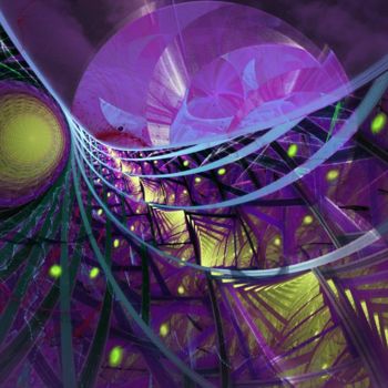 Arts numériques intitulée "A purple sunset" par Mies De Graaf, Œuvre d'art originale, Travail numérique 2D