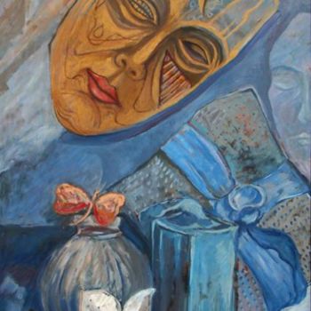 Painting titled "maska" by Mieczysław Burda, Original Artwork