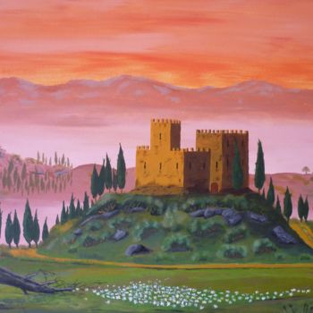 Painting titled "Castelo solitário" by Nas, Original Artwork, Acrylic