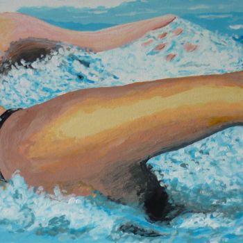 Pintura titulada "Nadadora" por Nas, Obra de arte original, Acrílico