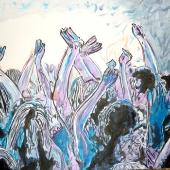Pintura titulada "curtindo-um-som" por Nas, Obra de arte original, Acuarela