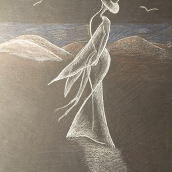 Disegno intitolato "La suavidad de la l…" da Migadez, Opera d'arte originale, Matita