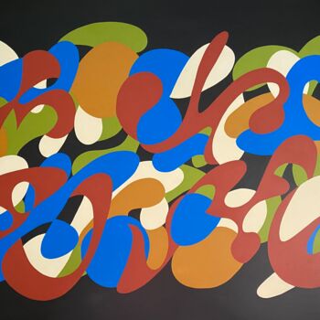 Malarstwo zatytułowany „Correnti vibraziona…” autorstwa Migdal, Oryginalna praca, Akryl Zamontowany na Drewniana rama noszy