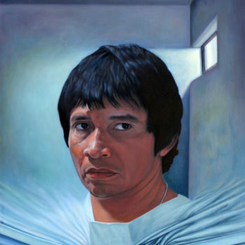 Painting titled "Self-Portrait" by Miggel Cano, Original Artwork, Oil