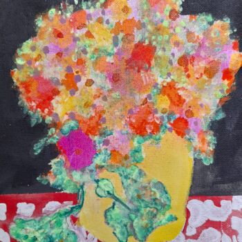 Malerei mit dem Titel "Des couleurs gaies…" von Miglena Kostova, Original-Kunstwerk, Acryl