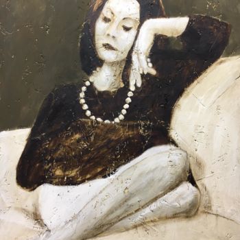 Peinture intitulée "Donna seduta - Fran…" par Miglior Opera, Œuvre d'art originale