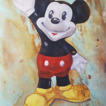Painting titled "Mickey" by Miguel Angel García López, Original Artwork, Oil