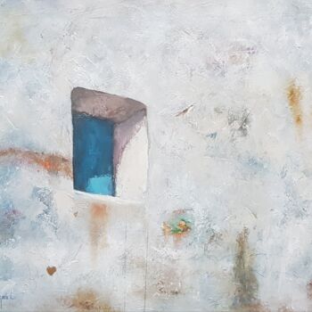 Peinture intitulée "Ventana Azul y pare…" par Miguel Ángel Garcia López, Œuvre d'art originale, Huile Monté sur Châssis en b…