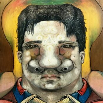 Peinture intitulée "Personaje" par Miguel Ángel Sáez, Œuvre d'art originale, Huile