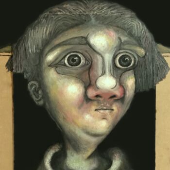 Malerei mit dem Titel "Personaje6" von Miguel Ángel Sáez, Original-Kunstwerk, Öl