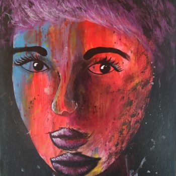 Painting titled "Tu mirada 2" by Miguel Ángel Varón Recaj, Original Artwork, Acrylic