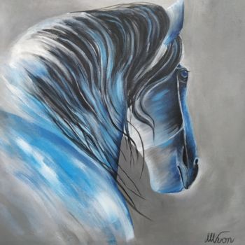 Painting titled "I am blue" by Miguel Ángel Varón Recaj, Original Artwork, Acrylic