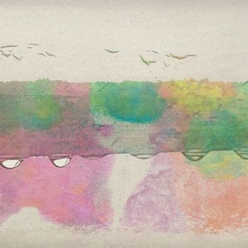 Pintura titulada "Gotas de lluvia en…" por Miguel Baraka, Obra de arte original