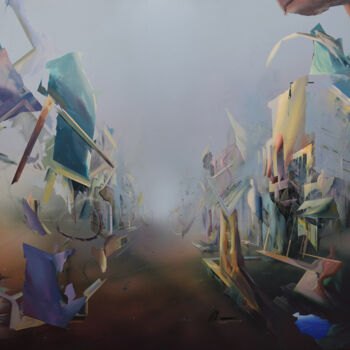 Pintura titulada "Ciudad nómada" por Miguel Castillo Oñate (Miguel Oñate), Obra de arte original, Acrílico Montado en Otro p…