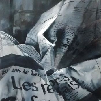 Painting titled "JOURNAL GRIS" by Miguel Esquivel Kuello, Original Artwork, Watercolor