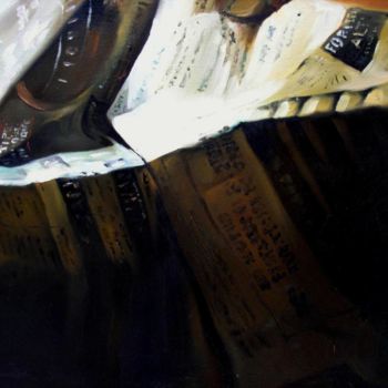Painting titled "NEWSPAPER 2003" by Miguel Esquivel Kuello, Original Artwork, Oil