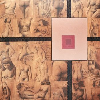 Colagens intitulada "WOMEN & MORE WOMEN" por Miguel Esquivel Kuello, Obras de arte originais, Óleo
