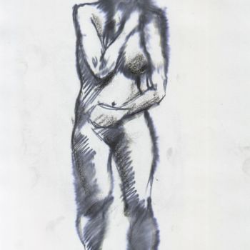 Drawing titled "FLASH WOMAN" by Miguel Esquivel Kuello, Original Artwork, Ballpoint pen