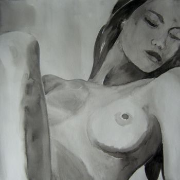 Drawing titled "NUDE INK ASIATIC GI…" by Miguel Esquivel Kuello, Original Artwork, Ink