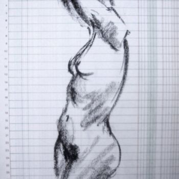 Drawing titled "ACCOUNTANT GIRL 2" by Miguel Esquivel Kuello, Original Artwork, Charcoal