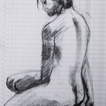 Drawing titled "ACCOUNTANT GIRL 7" by Miguel Esquivel Kuello, Original Artwork, Charcoal