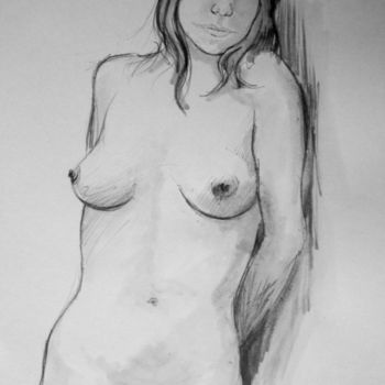 Drawing titled "HEINCH GIRL 6" by Miguel Esquivel Kuello, Original Artwork, Ballpoint pen
