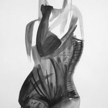 Dessin intitulée "SEXY GIRL 3 - 2003" par Miguel Esquivel Kuello, Œuvre d'art originale, Encre
