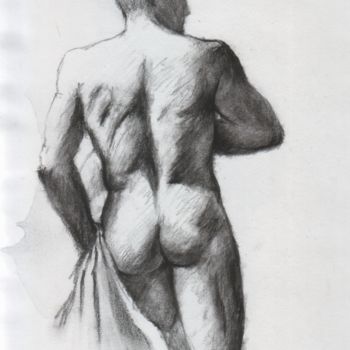 Dessin intitulée "STUDIO CHARCOAL DET…" par Miguel Esquivel Kuello, Œuvre d'art originale, Fusain