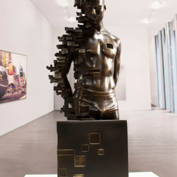 Sculpture titled "Pixelated young tor…" by Miguel Guía, Original Artwork, Bronze