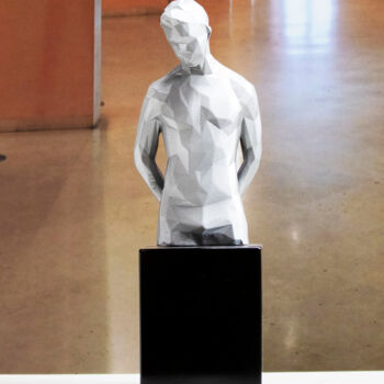 Sculpture titled "Young torso synthes…" by Miguel Guía, Original Artwork, Metals